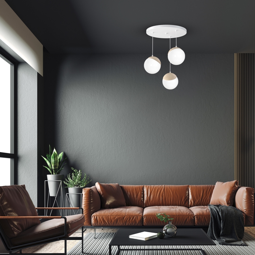 Подвесная люстра SFERA WOOD 3xE14/40W/230V белый