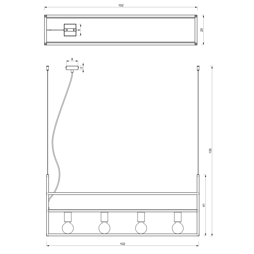 Подвесная люстра SHELF 4xE27/60W/230V