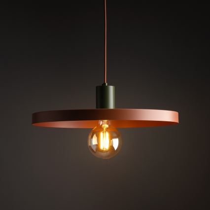 Подвесная люстра SILA 1xE27/15W/230V диаметр 40 см кирпичный/зеленый