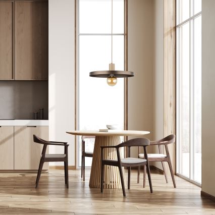 Подвесная люстра SILA 1xE27/15W/230V диаметр 40 см коричневый/бежевый