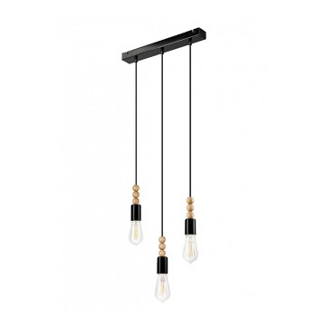 Подвесная люстра SIMON 3xE27/60W/230V бук - сертифицировано FSC