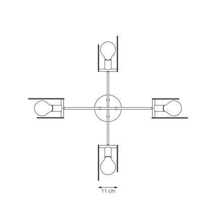 Подвесная люстра SKIVA 4xE27/15W/230V черная/бежевая