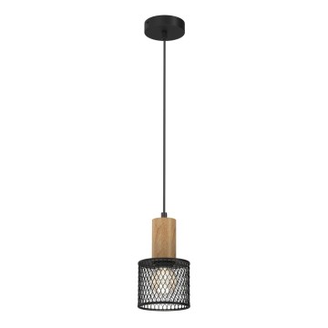 Подвесная люстра SOBRESA 1xE27/60W/230V черный/дерево