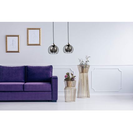 Подвесная люстра SOLO BLACK 2xE27/60W/230V черный/золотой