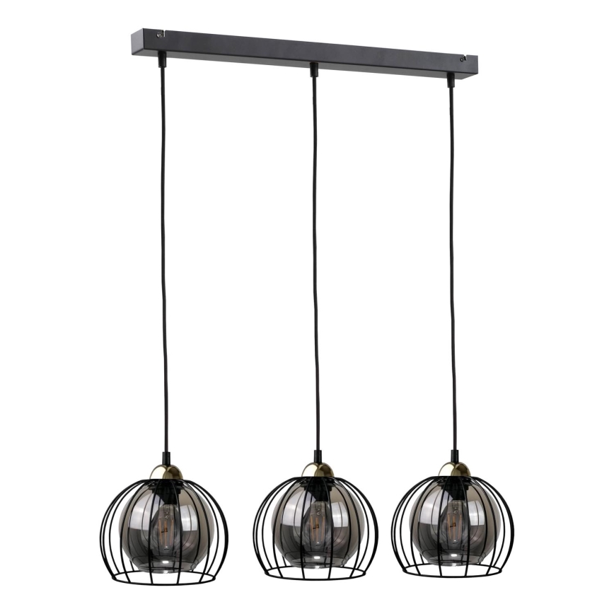 Подвесная люстра SOLO BLACK 3xE27/60W/230V черный/золотой