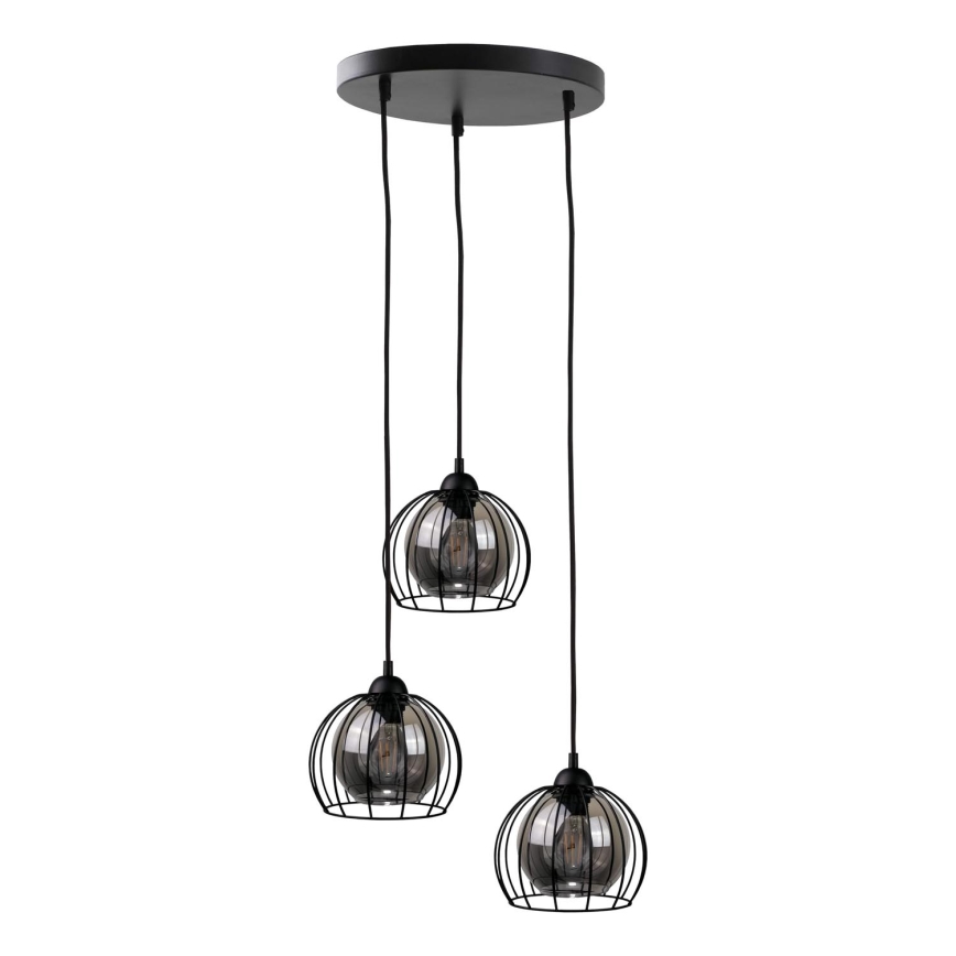 Подвесная люстра SOLO BLACK 3xE27/60W/230V диаметр 30 см