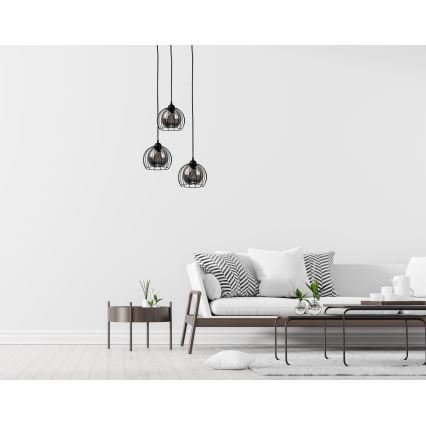 Подвесная люстра SOLO BLACK 3xE27/60W/230V диаметр 30 см