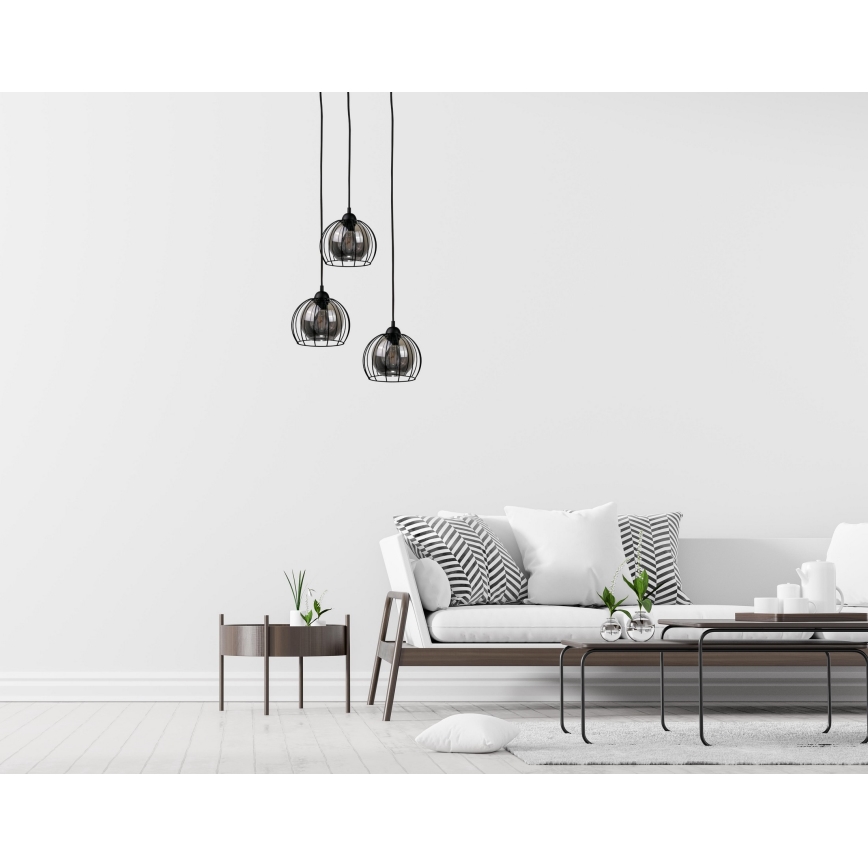 Подвесная люстра SOLO BLACK 3xE27/60W/230V диаметр 30 см