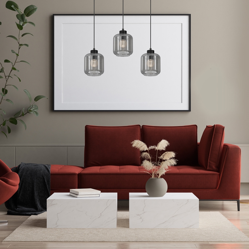 Подвесная люстра SOMBRA 3xE27/60W/230V серая