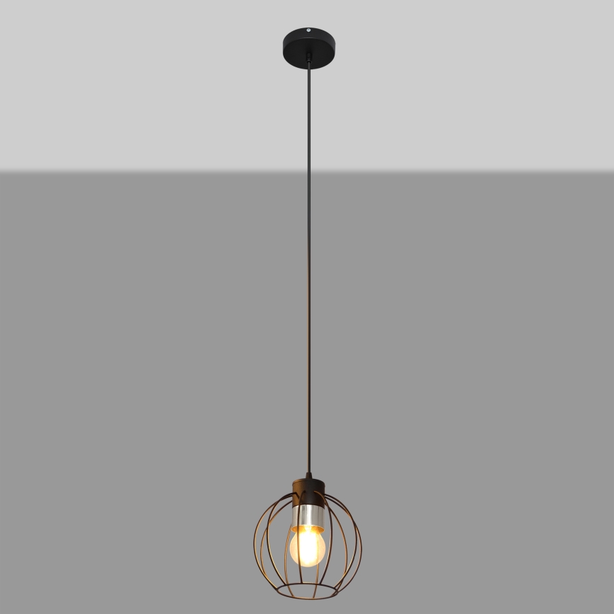 Подвесная люстра STARLIGHT 1xE27/15W/230V черная/серебряная