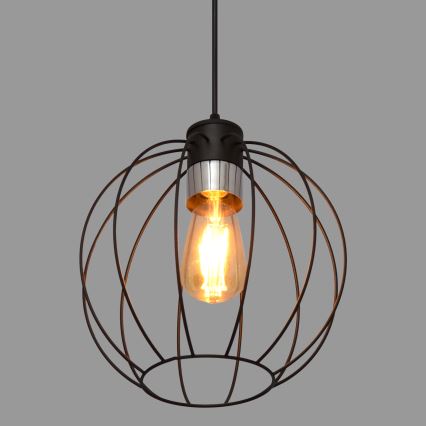 Подвесная люстра STARLIGHT 1xE27/15W/230V черный/серебряный