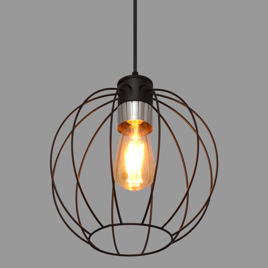 Подвесная люстра STARLIGHT 1xE27/15W/230V черный/серебряный