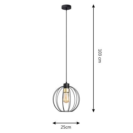 Подвесная люстра STARLIGHT 1xE27/15W/230V черный/золотой