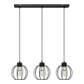 Подвесная люстра STARLIGHT 3xE27/15W/230V черная/серебряная