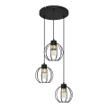 Подвесная люстра STARLIGHT 3xE27/15W/230V черная/золотая