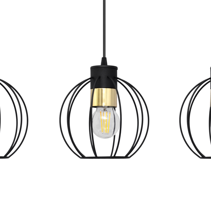 Подвесная люстра STARLIGHT 3xE27/15W/230V черная/золотая