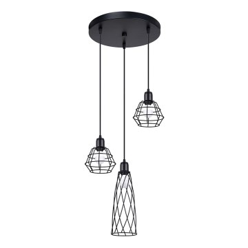 Подвесная люстра SUBA 3xE27/15W/230V черный