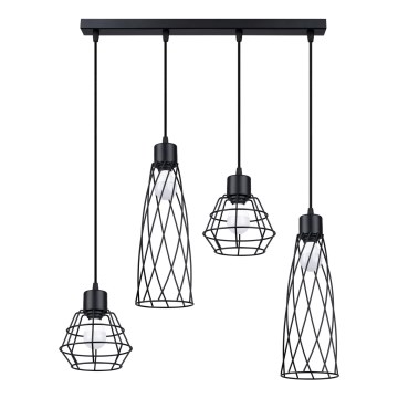 Подвесная люстра SUBA 4xE27/15W/230V черный