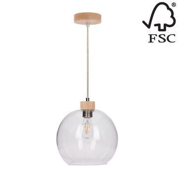 Подвесная люстра SVEA 1xE27/60W/230V береза - сертифицировано FSC
