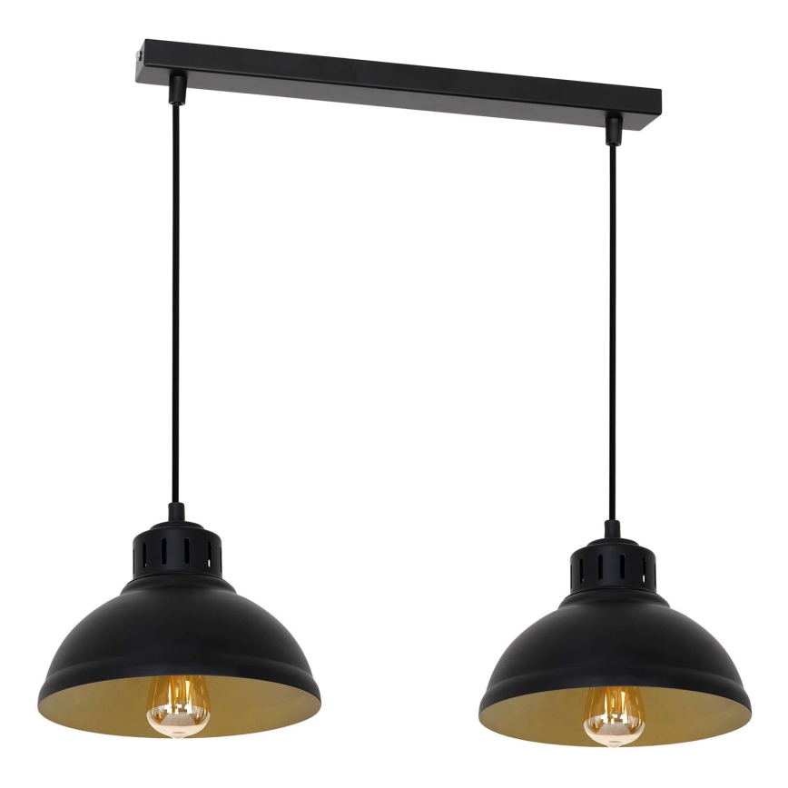 Подвесная люстра SVEN 2xE27/15W/230V черный/золотистый