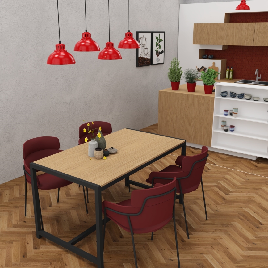 Подвесная люстра SVEN 4xE27/15W/230V красный