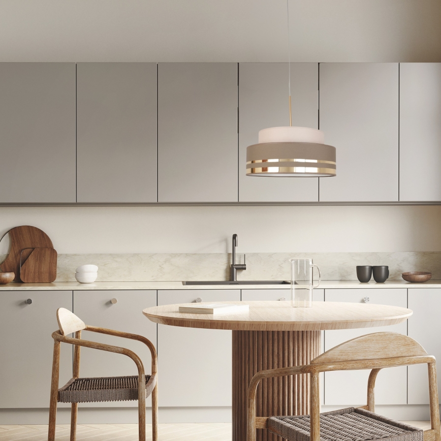 Подвесная люстра TAMI 1xE27/60W/230V бежевый/коричневый/золотистый