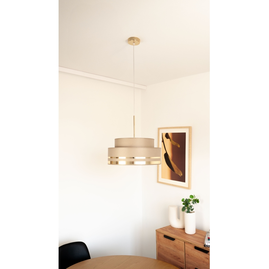 Подвесная люстра TAMI 1xE27/60W/230V коричневый/золотистый