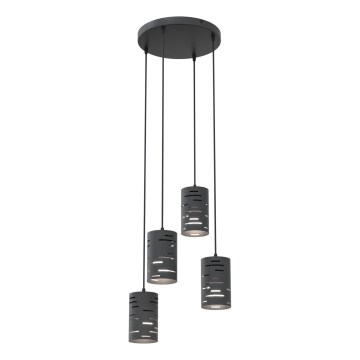 Подвесная люстра TANK 4xE27/15W/230V черная