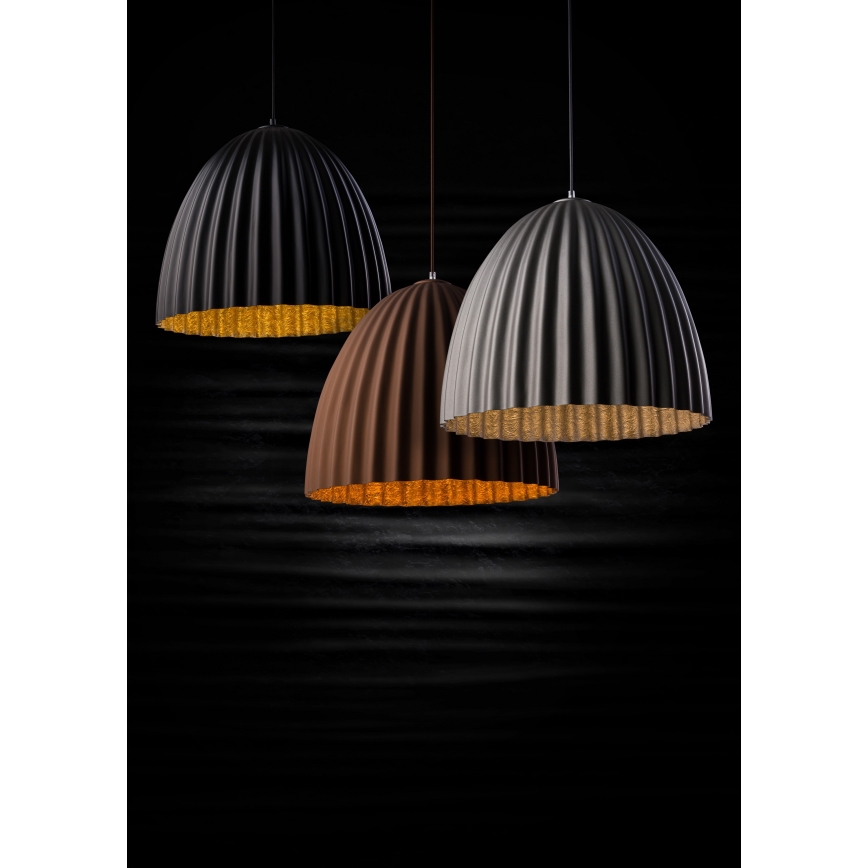 Подвесная люстра TELMA 1xE27/60W/230V диаметр 50 см коричневый/золотистый