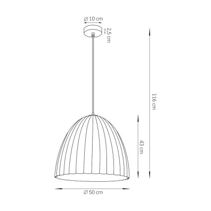 Подвесная люстра TELMA 1xE27/60W/230V диаметр 50 см коричневый/золотистый