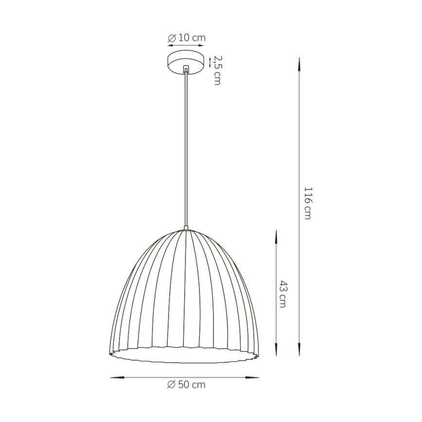 Подвесная люстра TELMA 1xE27/60W/230V диаметр 50 см коричневый/золотистый
