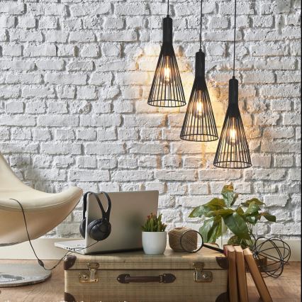 Подвесная люстра TIANA 3xE27/20W/230V черный