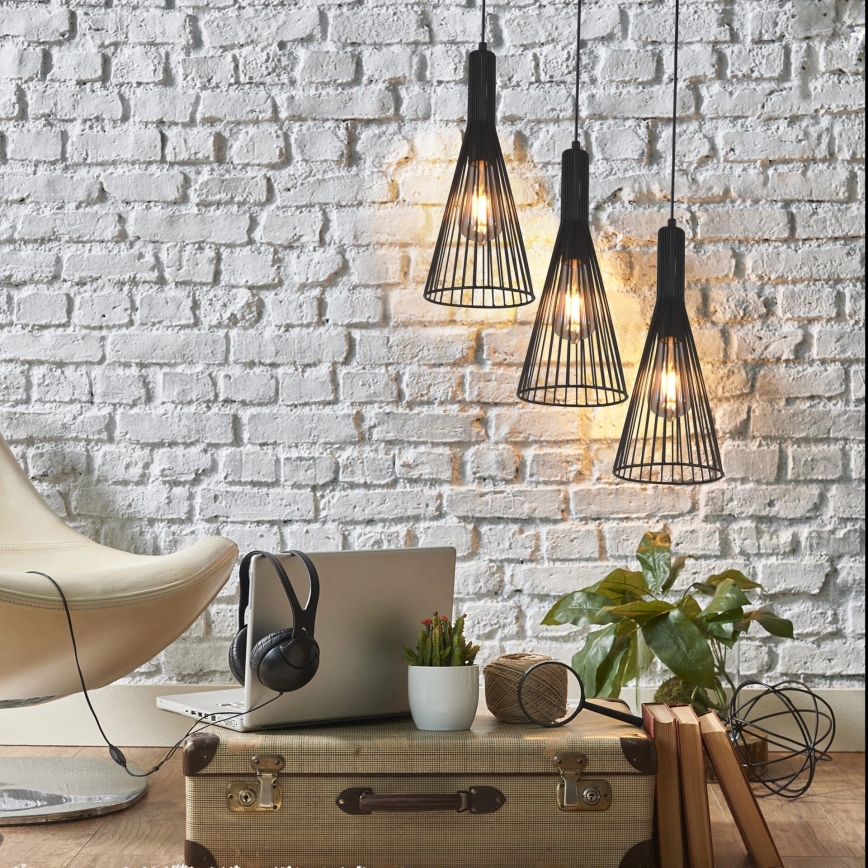 Подвесная люстра TIANA 3xE27/20W/230V черный