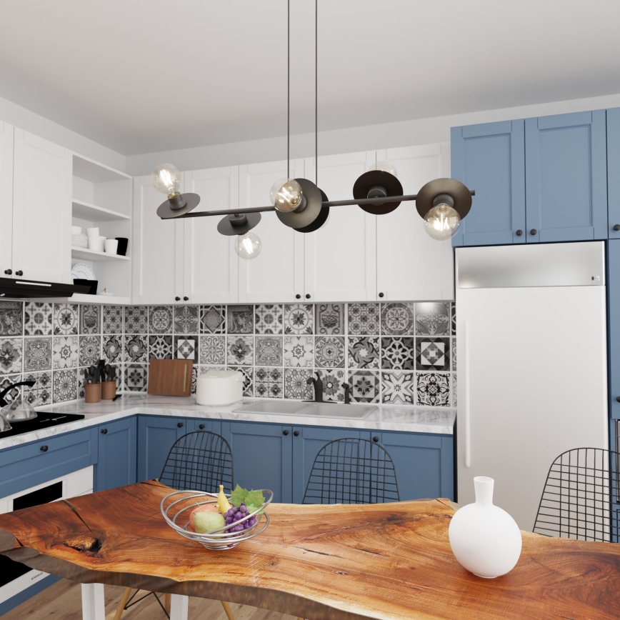 Подвесная люстра TOKEN 6xE27/15W/230V черная