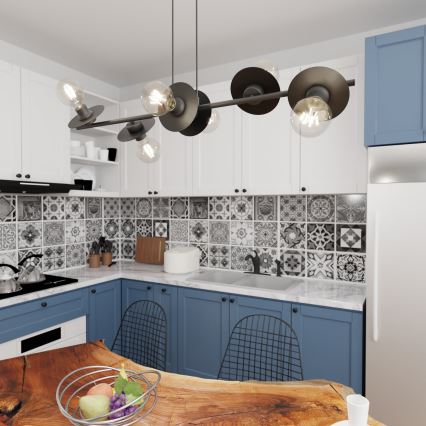 Подвесная люстра TOKEN 6xE27/15W/230V черная