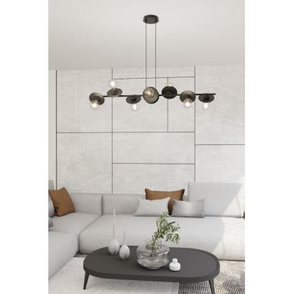 Подвесная люстра TOKEN 8xE27/15W/230V черная