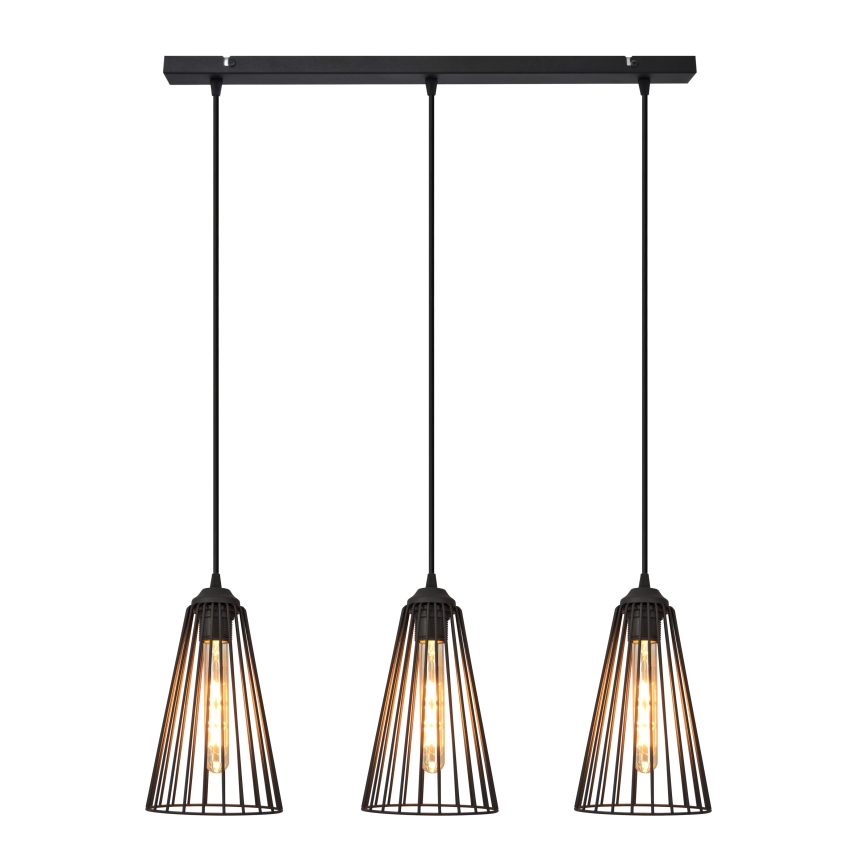 Подвесная люстра TORRI 3xE27/15W/230V черный