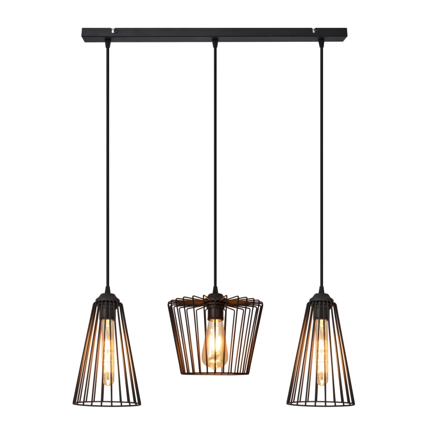 Подвесная люстра TORRI 3xE27/15W/230V черный