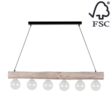 Подвесная люстра TRABO 6xE27/60W/230V pine - сертифицировано FSC