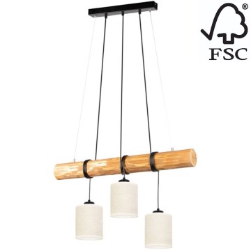 Подвесная люстра TRENO 3xE27/25W/230V сосна – сертифицировано FSC