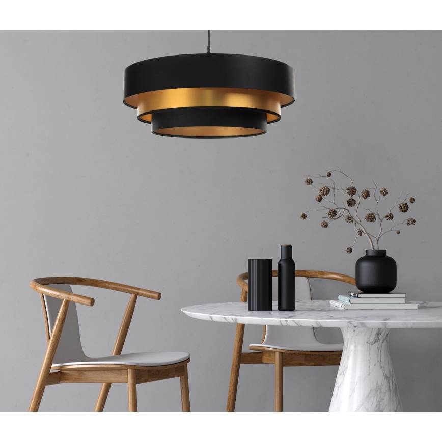 Подвесная люстра TRINITI 1xE27/60W/230V черный/золотистый
