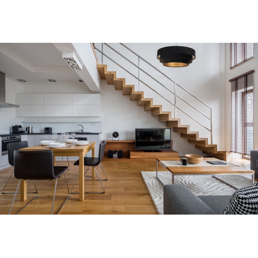 Подвесная люстра TRINITI 1xE27/60W/230V черный/золотистый