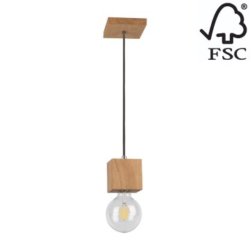 Подвесная люстра TRONGO 1xE27/60W/230V дуб - сертифицировано FSC