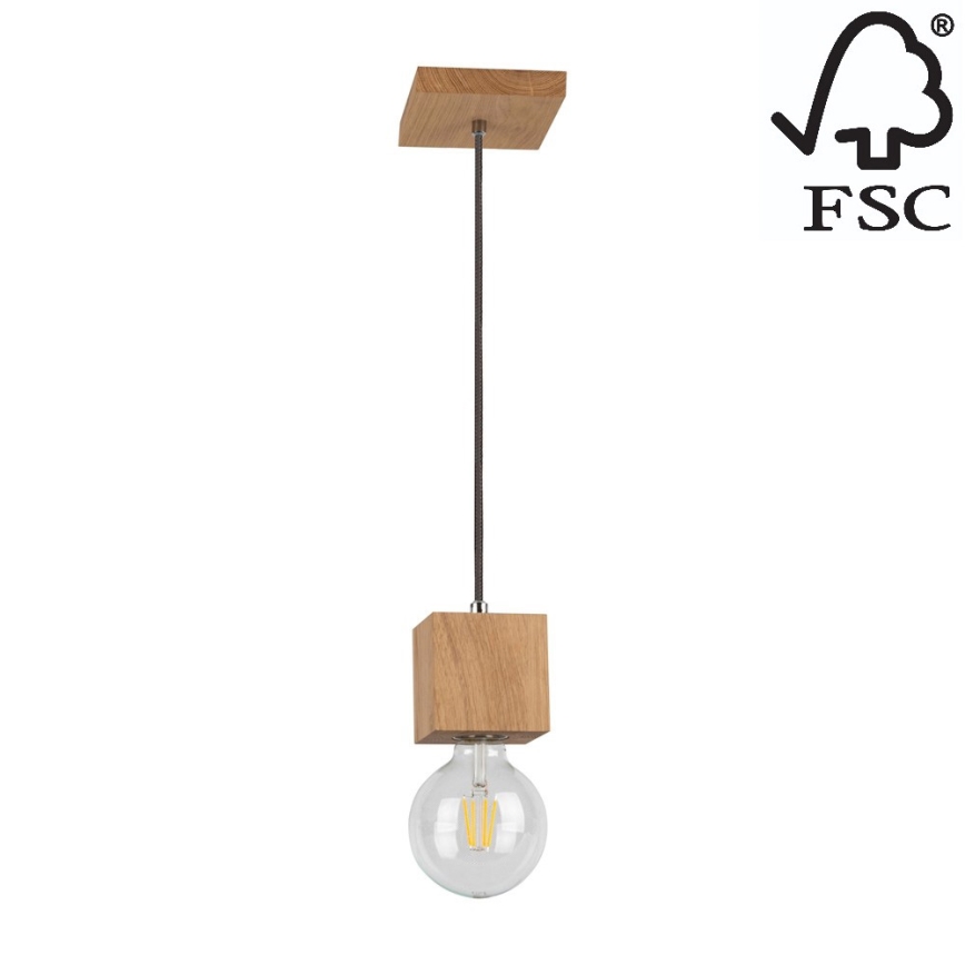 Подвесная люстра TRONGO 1xE27/60W/230V дуб - сертифицировано FSC