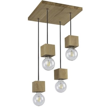 Подвесная люстра TRONGO 4xE27/60W/230V дуб