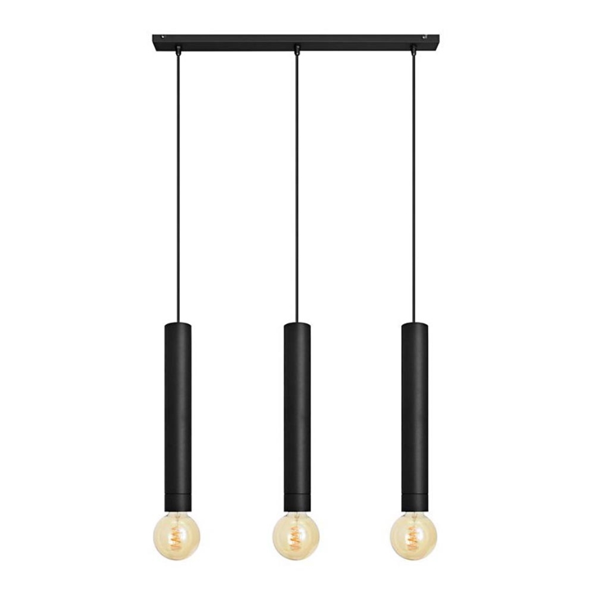 Подвесная люстра TUBA 3xE27/15W/230V черная