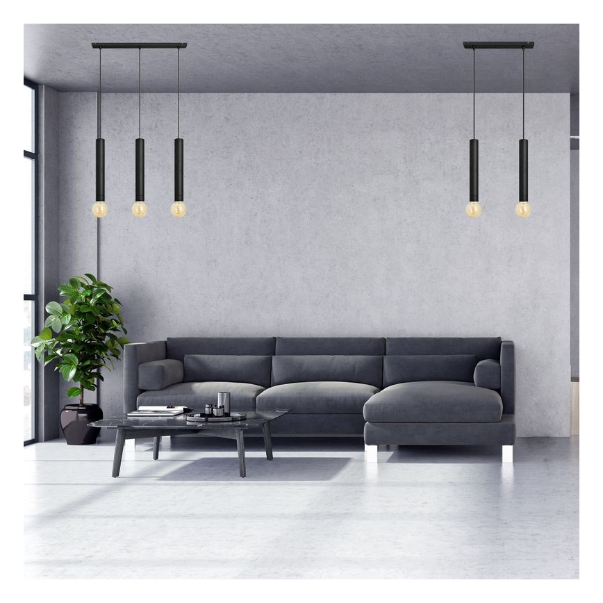 Подвесная люстра TUBA 3xE27/15W/230V черная