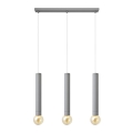 Подвесная люстра TUBA 3xE27/15W/230V серая