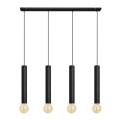 Подвесная люстра TUBA 4xE27/15W/230V черная