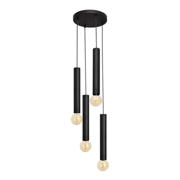 Подвесная люстра TUBA 4xE27/15W/230V черная
